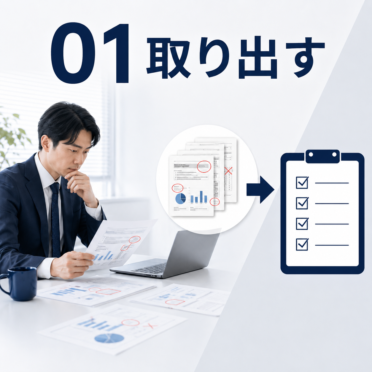 AI回答への違和感から自社の判断基準を取り出すイメージ